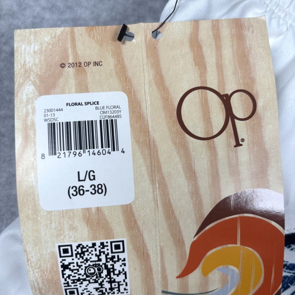 Y2K Ocean Pacific OP Men's L 36/38 Blue Swim Trunks Board Shorts Surfer-NEW - Picture 11 of 15